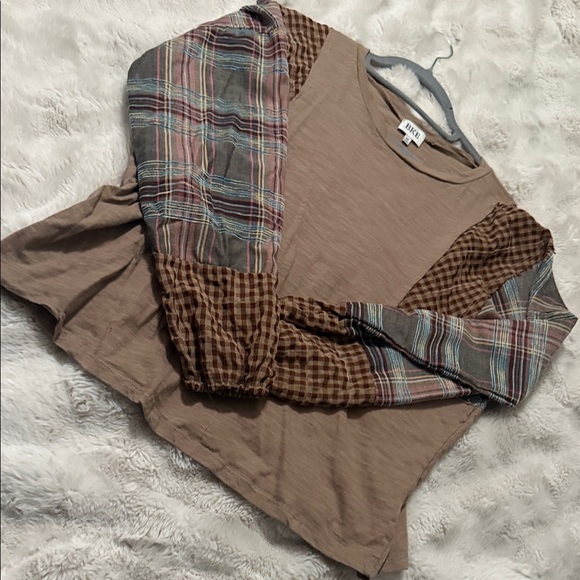 BKE Multicolor Patchwork Long Sleeve Shirt - Picture 4 of 6